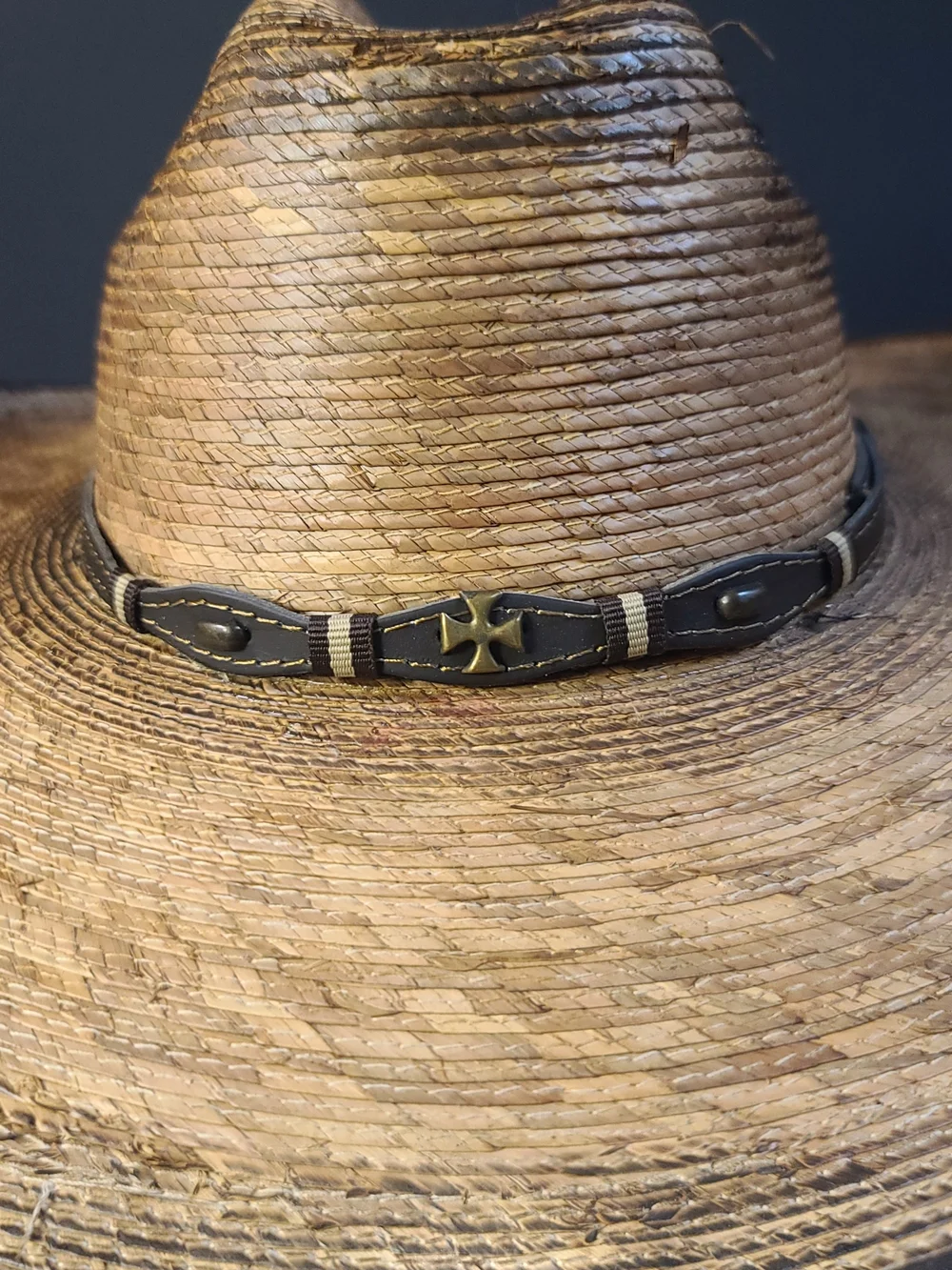 CODY BROWN Kids Brown Straw Western Hat with Decorative Band